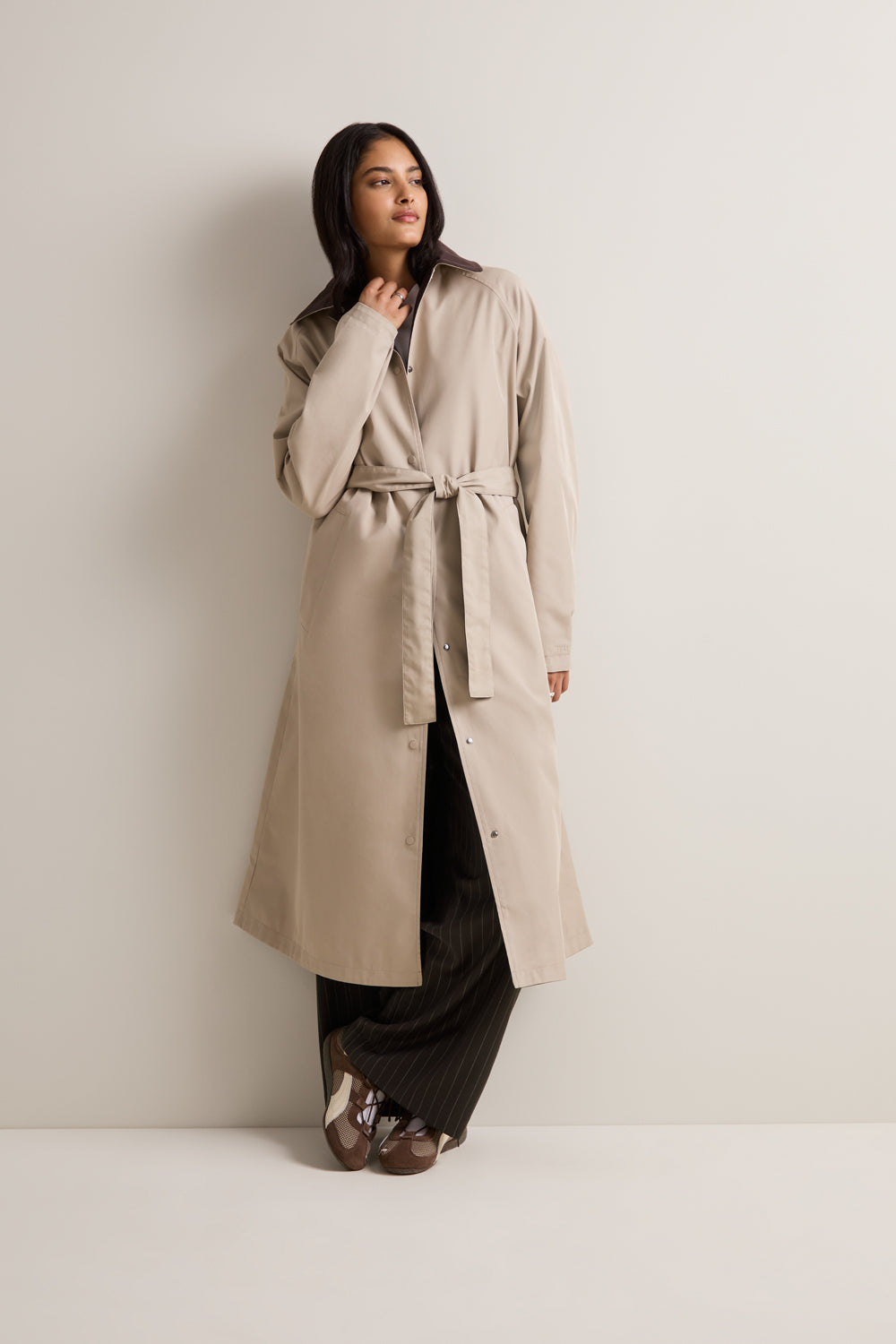 Longline Reversible Trench - Truffle / Americano