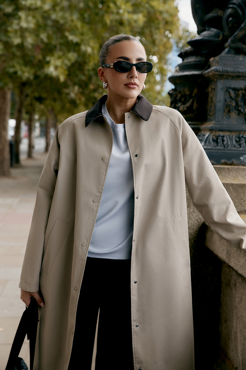 Longline Reversible Trench - Truffle / Americano