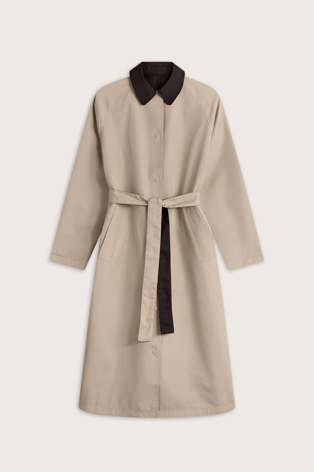 Longline Reversible Trench - Truffle / Americano