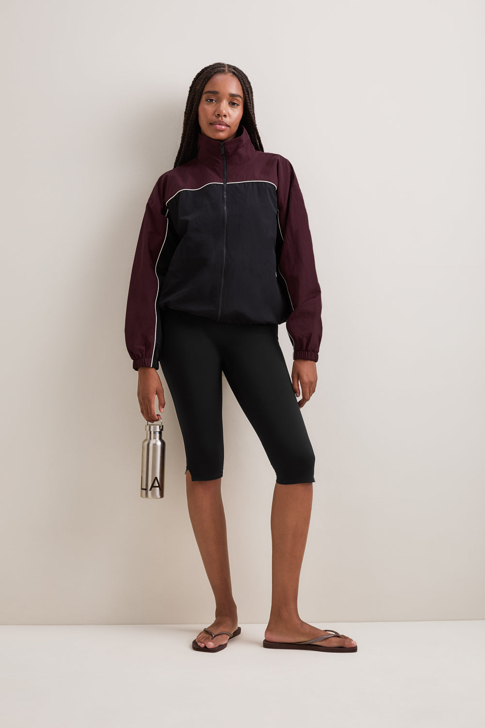 Multiway Contrast Windbreaker - Burgundy