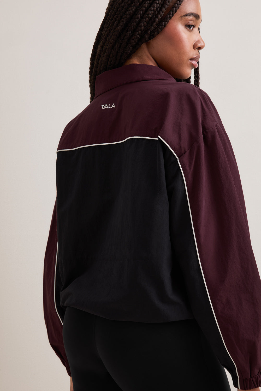 Multiway Contrast Windbreaker - Burgundy