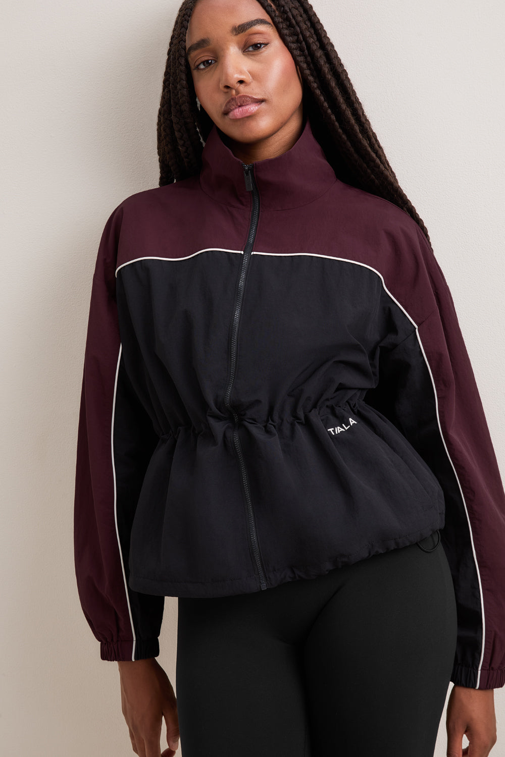 Multiway Contrast Windbreaker - Burgundy
