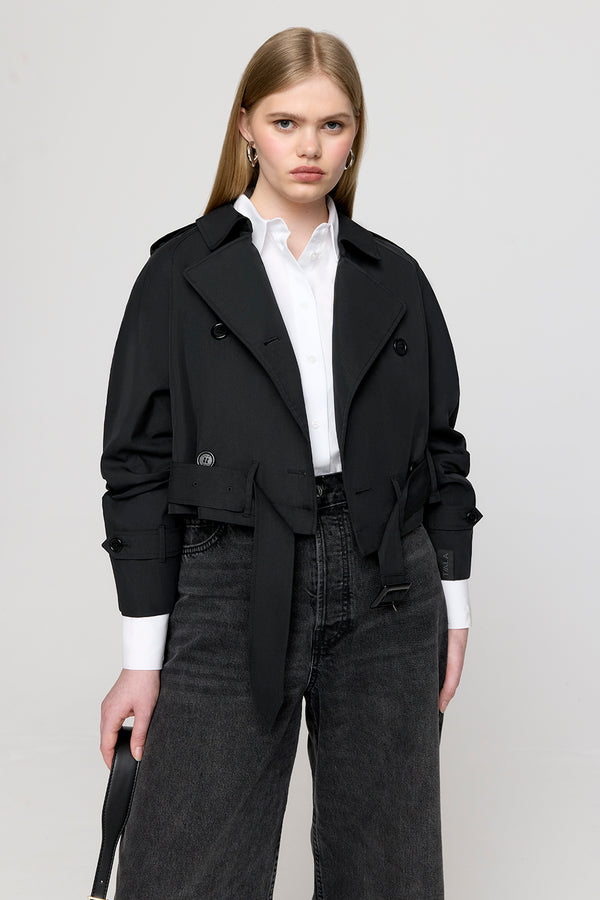 Multiway Belted Trench Coat - Black