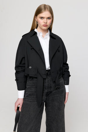 Multiway Belted Trench Coat - Black