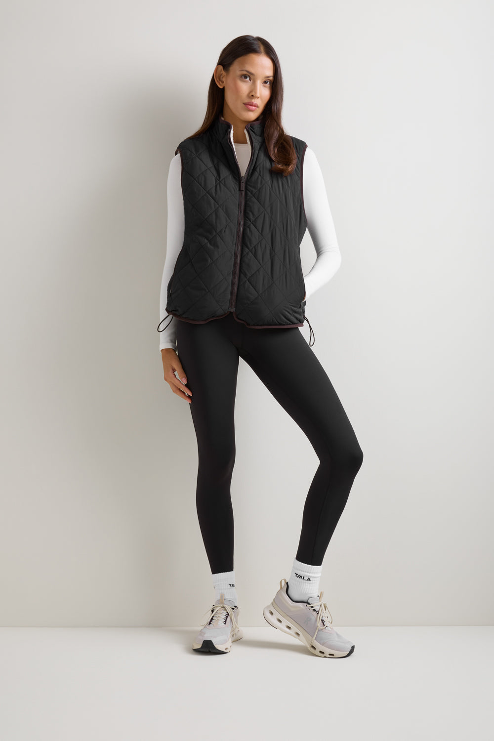 Reversible Fleece Gilet - Ivory & Black