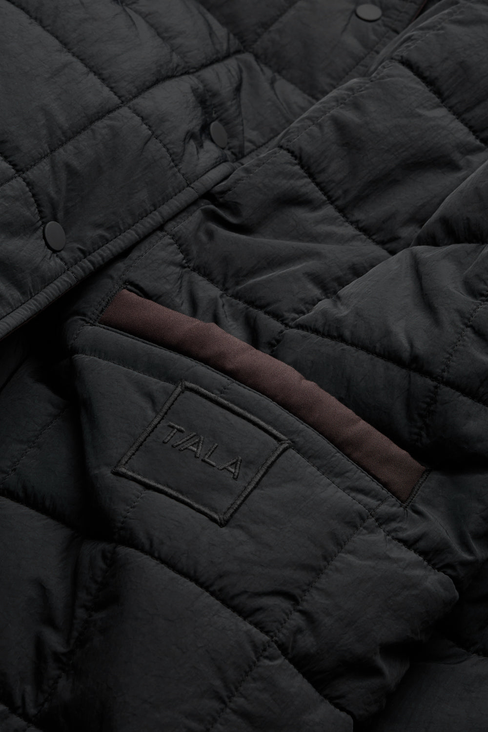 Reversible Tie Waist Padded Coat - Black & Americano