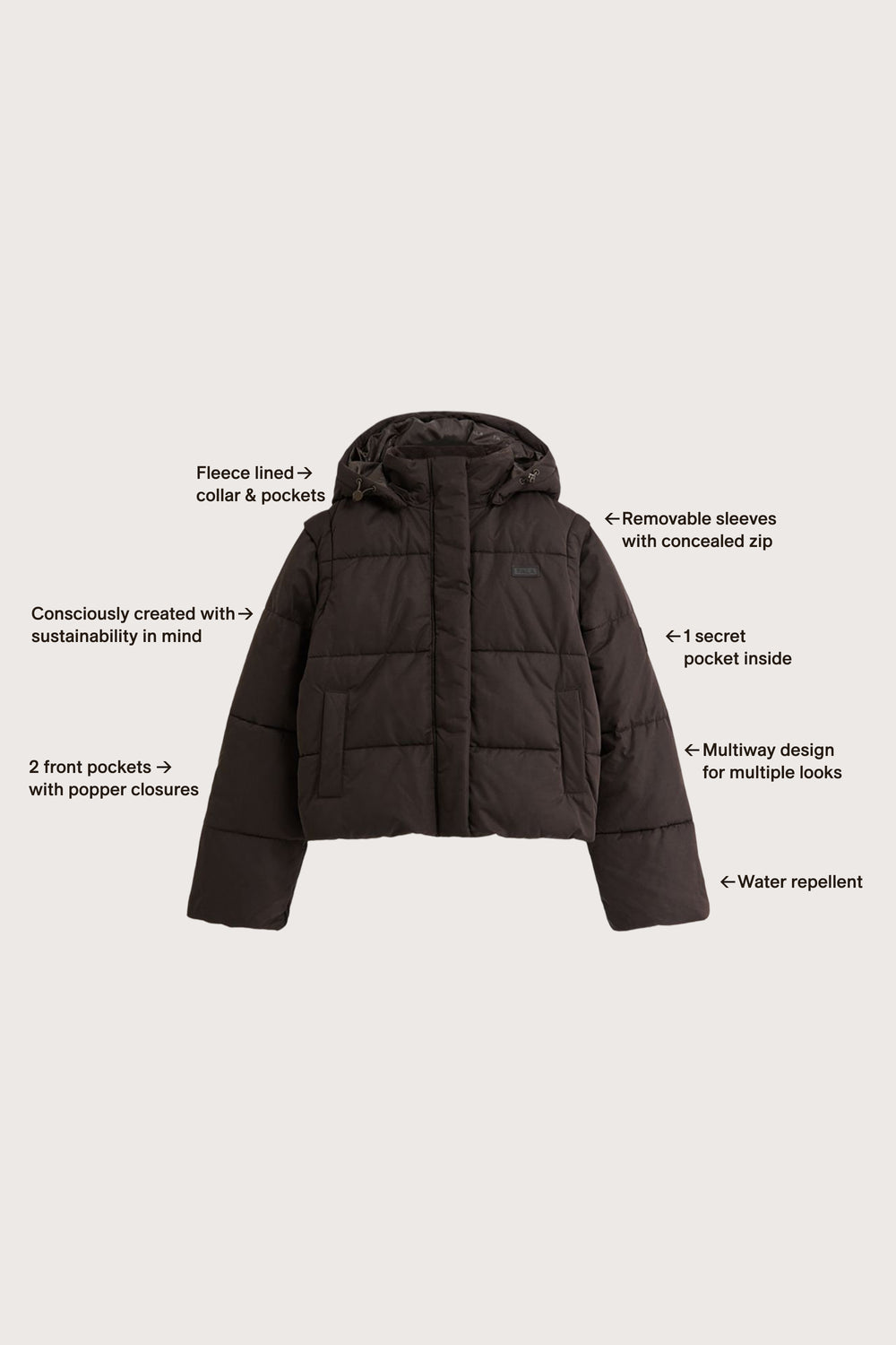 Storm Puffer Jacket - Americano