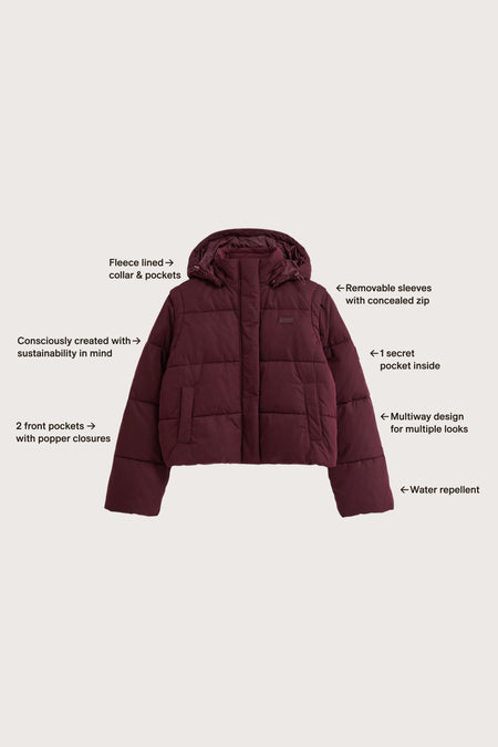 Storm Puffer Jacket - Deep Burgundy