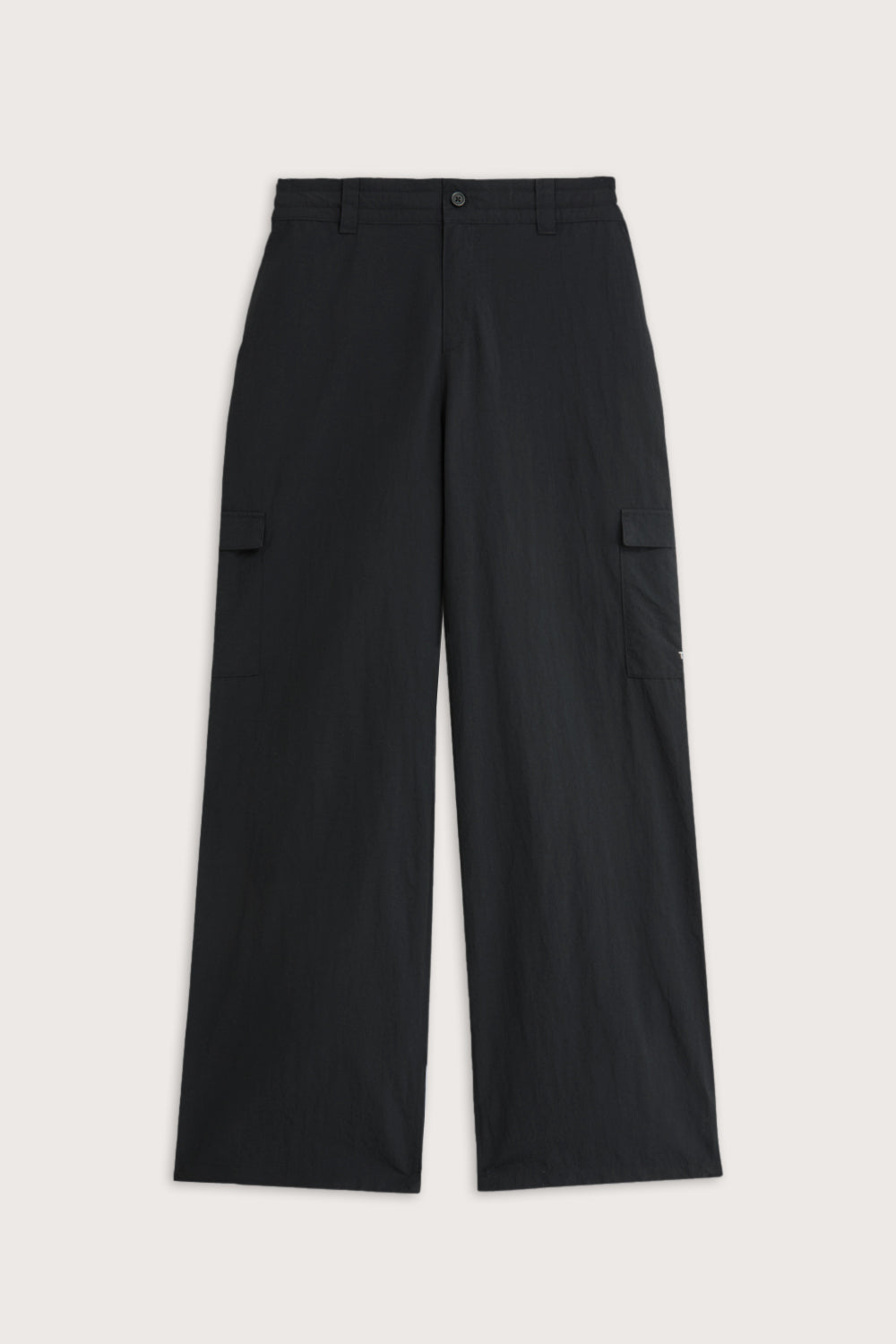 Wide Leg Adjustable Cargo Trouser - Black