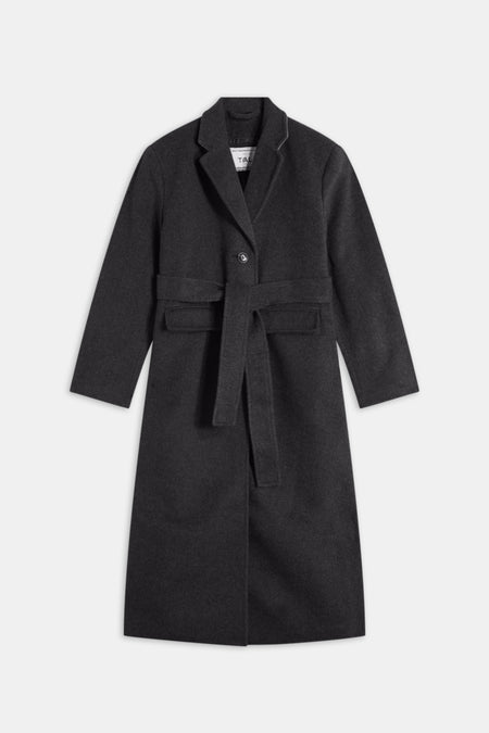 Wool Blend Oversized Overcoat - Charcoal