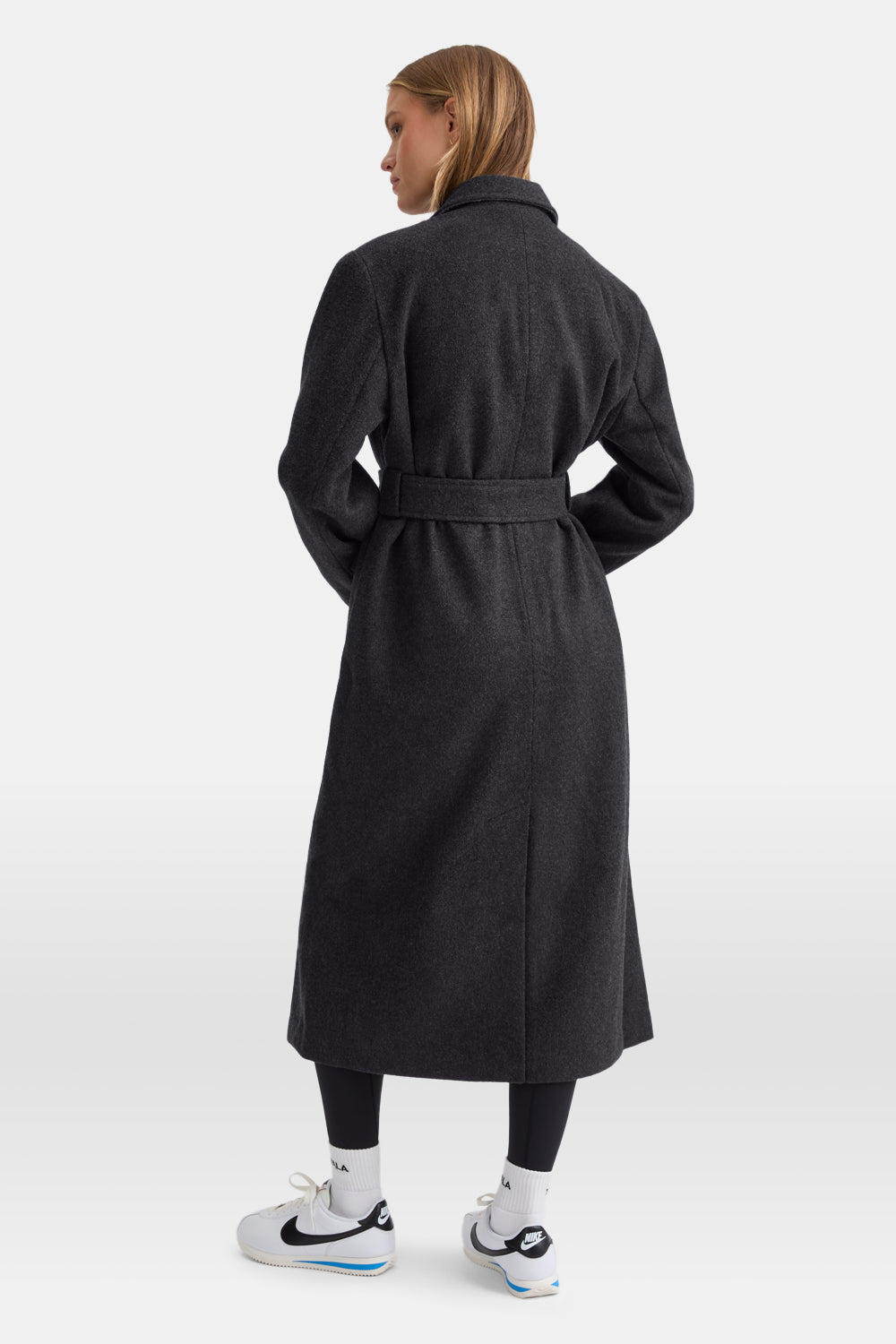 Wool Blend Oversized Overcoat - Charcoal
