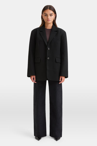 [LOW CLASSIC] / ☆ 24SS OVERSIZED 3-BUTTON WOOL BLAZER/BLACK Oversized Wool Blazer - Black - Blazers - & Other Stories