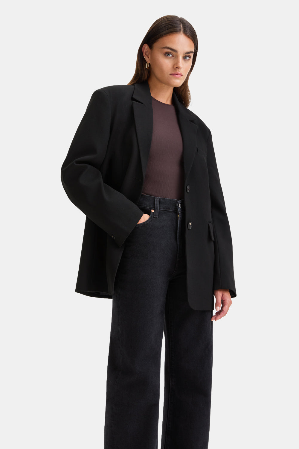 Black Oversized Blazer Womens Black Boyfriend Coat Everyday