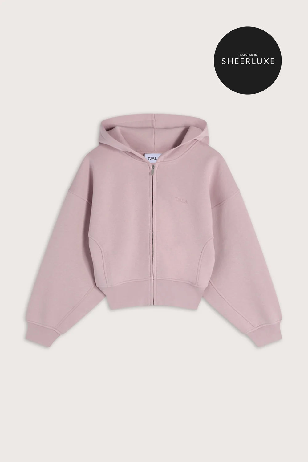 Cocoon Zip Through Hoodie - Blush