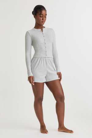 Soft Lounge Cardigan - Grey Marl