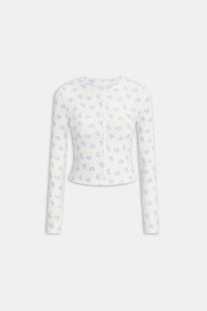 Soft Lounge Cardigan - Croissant Print