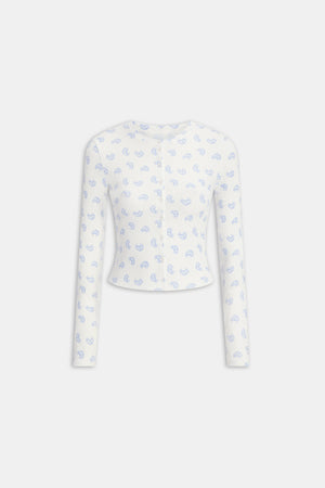 Soft Lounge Cardigan - Croissant Print
