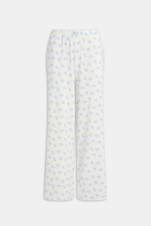 Soft Lounge Wide Leg Pyjama Bottoms - Croissant Print