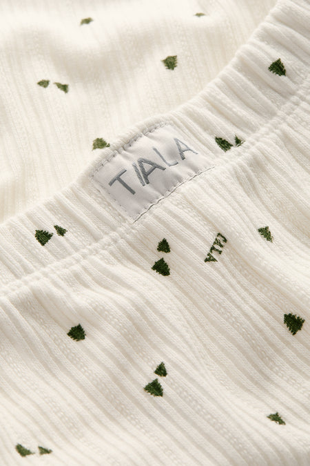 Wide Leg Pyjama Bottoms - Ivory Forest Print