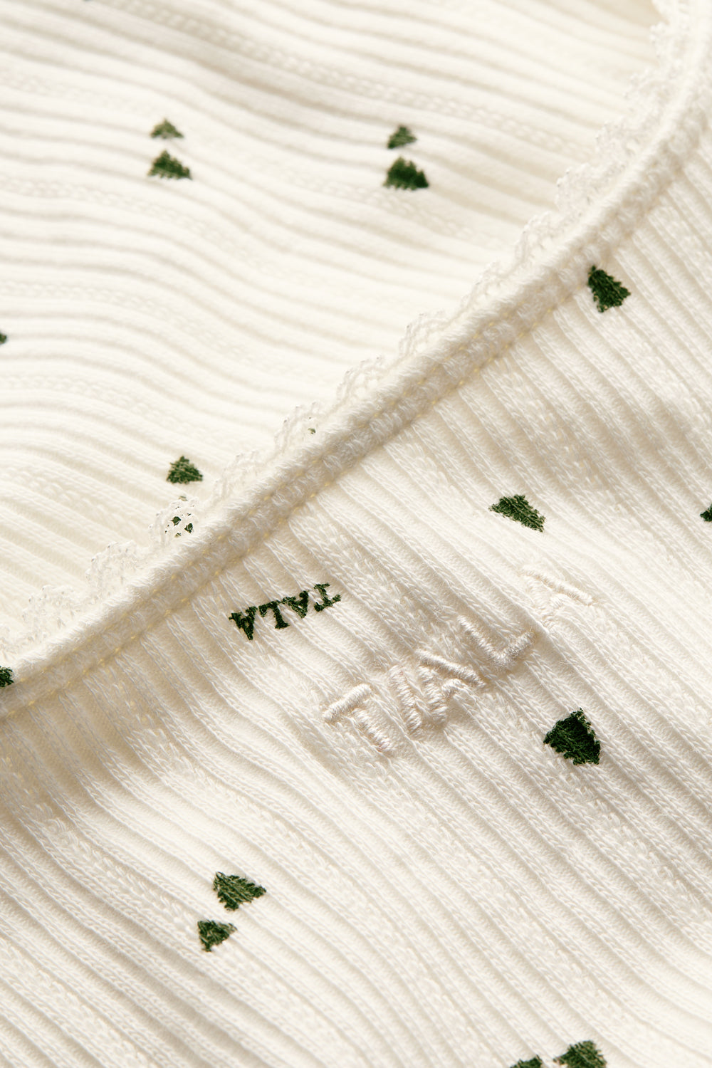 Built In Bra Pyjama Vest - Ivory Forest Print