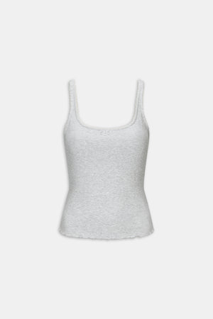 Built In Bra Pyjama Vest - Grey Marl