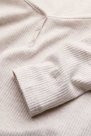 Sweetheart Long Sleeve Pyjama Top - Oat Marl