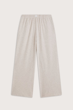 Wide Leg Pyjama Bottoms - Oat Marl