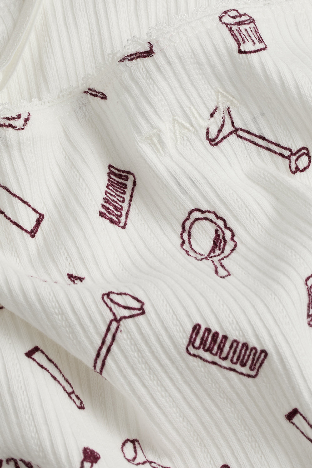 Cami Pyjama Vest - Ivory 'Wake Up' Print