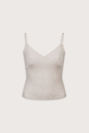 Cami Pyjama Vest - Oat Marl