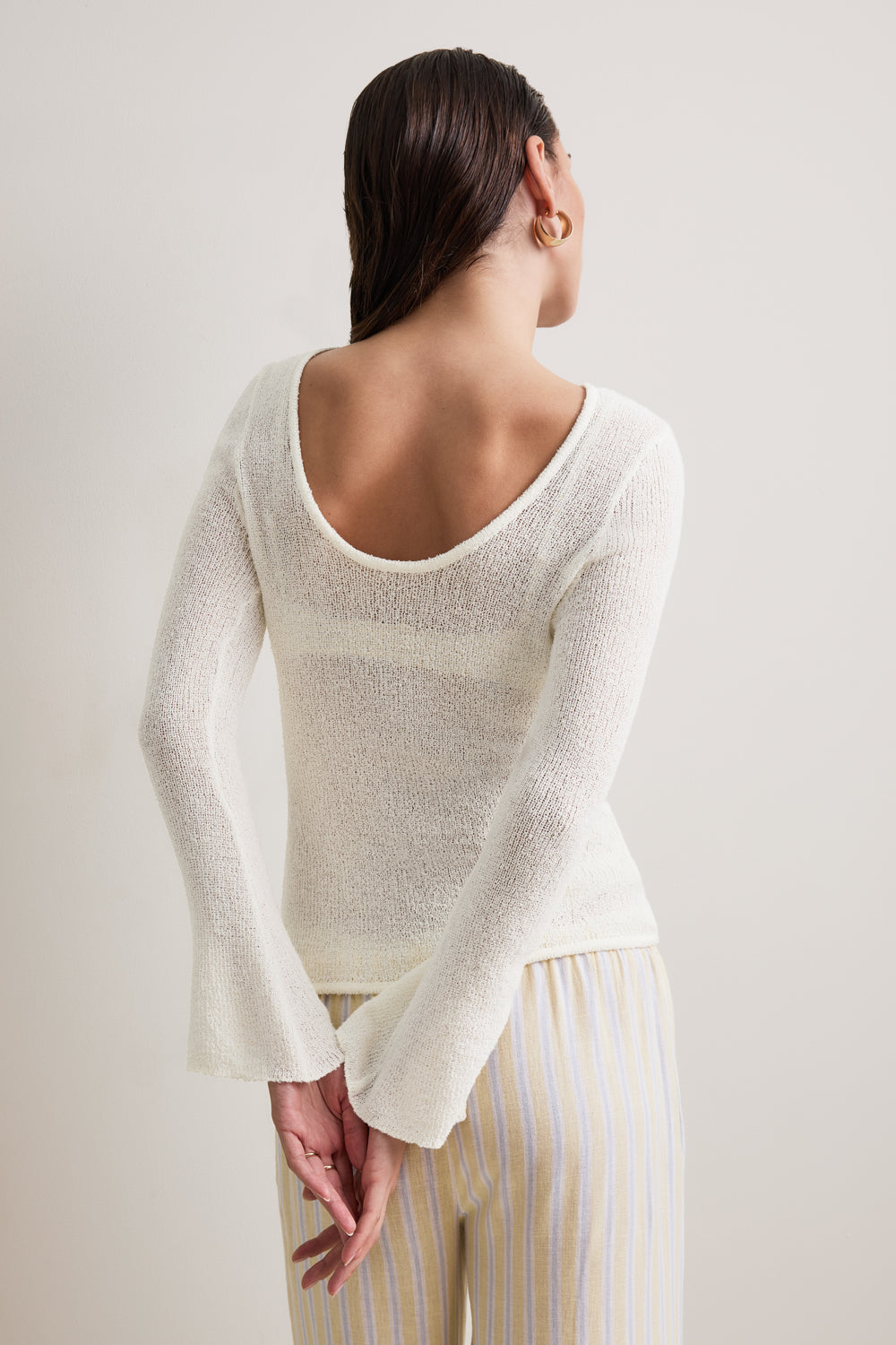 Multiway Long Sleeve Beach Knit Top - Ivory