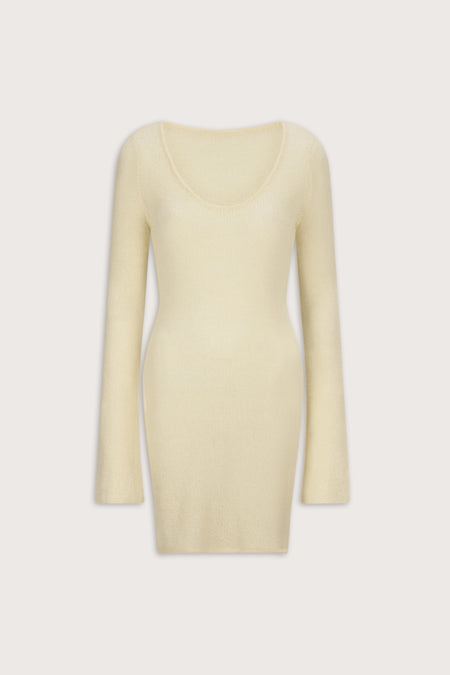 Multiway Beach Knit Mini Dress - Lemon Yellow