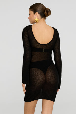 Pearl Multiway Resort Knit Mini Dress - Shadow Black