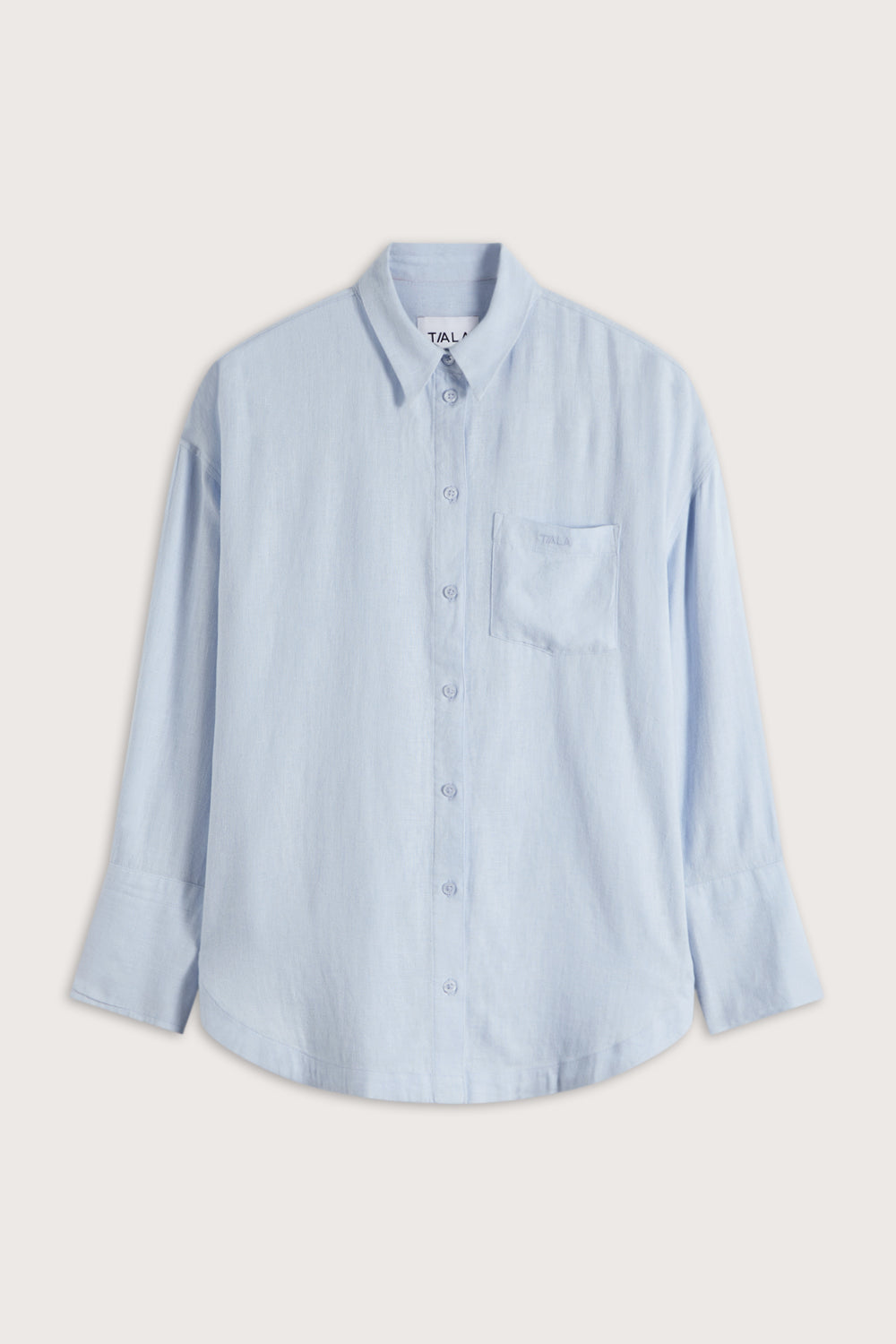 Soft Linen Long Sleeve Shirt - Baby Blue