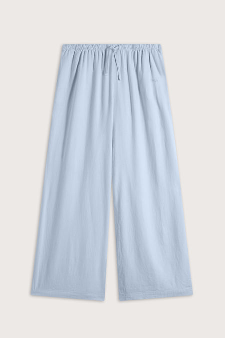 Soft Linen Drawstring Trouser - Baby Blue
