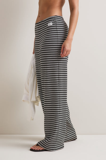 Stripe Knit Trouser - Black / White