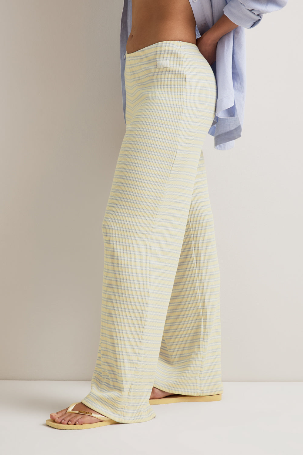 Stripe Knit Trouser - Lemon Yellow