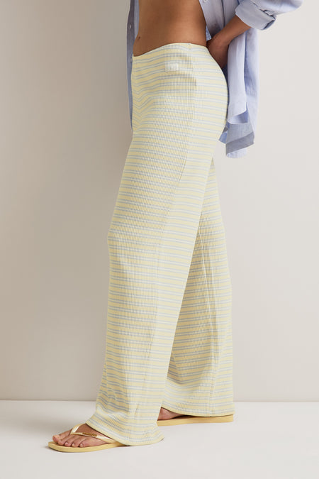 Stripe Knit Trouser - Lemon Yellow