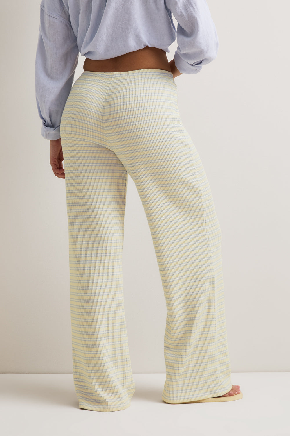 Stripe Knit Trouser - Lemon Yellow