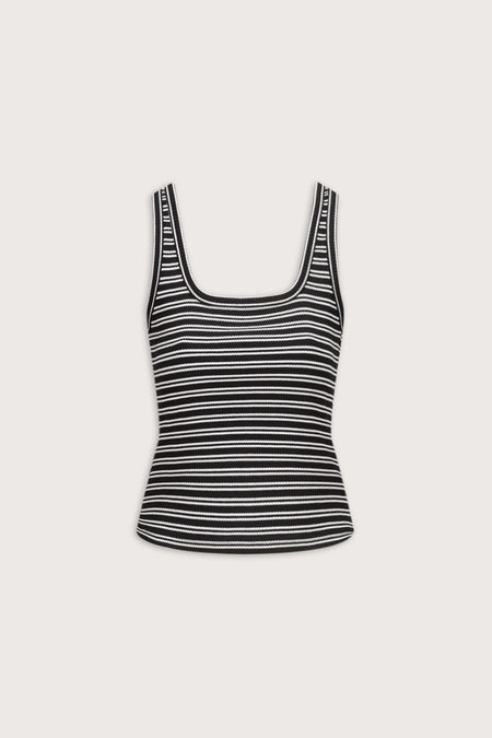 Stripe Knit Vest - Black / White