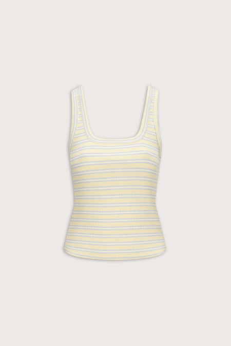 Stripe Knit Vest - Lemon Yellow