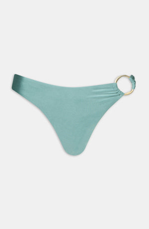 ASYMMETRIC GOLD RING BIKINI BOTTOM - TEAL