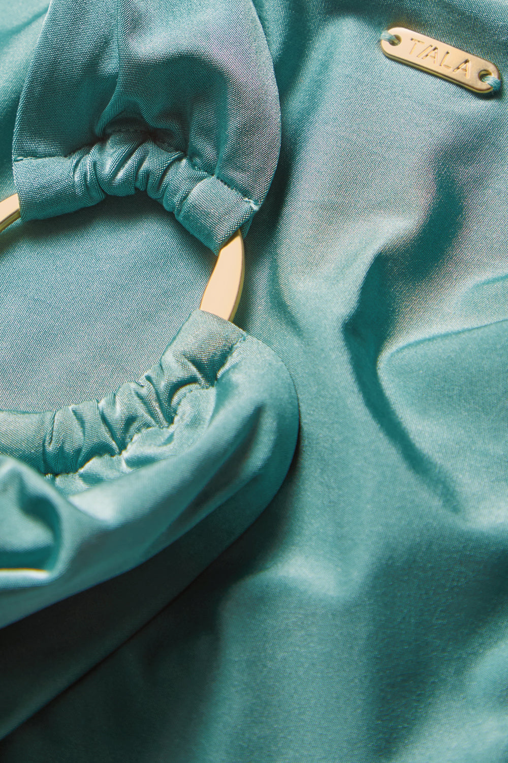 ASYMMETRIC GOLD RING BIKINI BOTTOM - TEAL