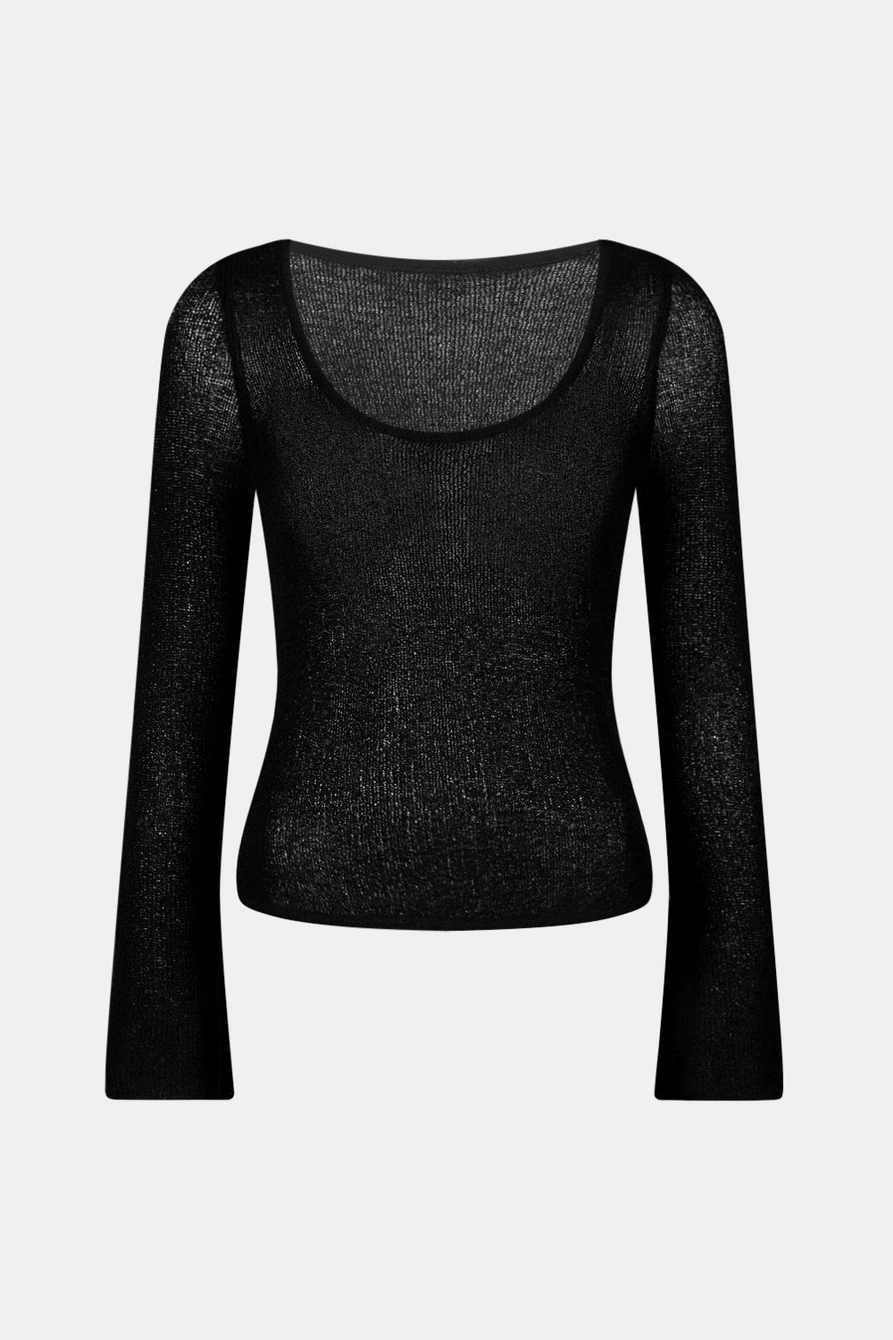 MULTIWAY LONG SLEEVE RESORT KNIT TOP - SHADOW BLACK