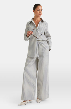 POPLIN SHIRT - BLUE STRIPE