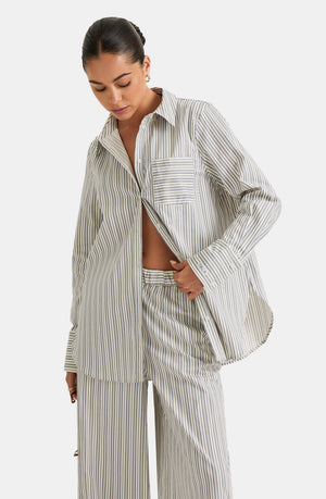 POPLIN SHIRT - BLUE STRIPE
