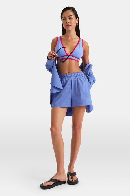 Poplin Short - Positano Blue
