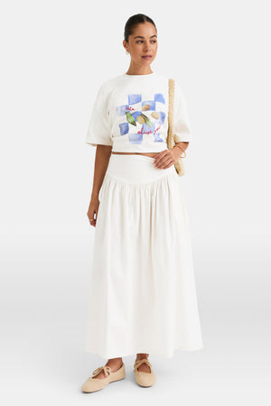 POPLIN MAXI SKIRT - COCONUT MILK