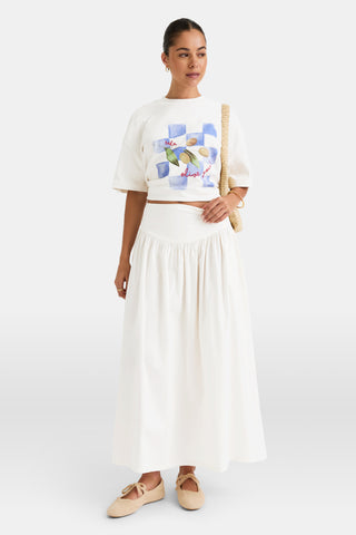 Poplin Maxi Skirt Coconut Milk