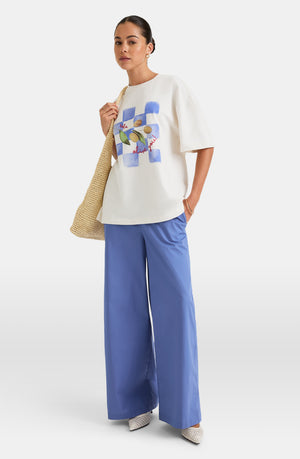 POPLIN TROUSER - POSITANO BLUE