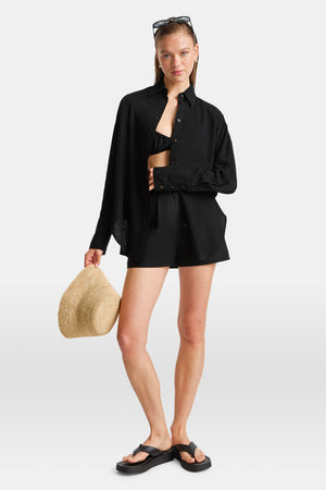 The Essential Linen Shirt - Shadow Black